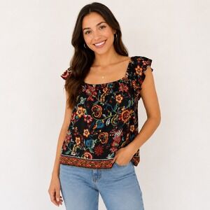 Bay Sky Women's Floral Off Shoulder Crop Top Size Medium ‎ Multicolor Boho Blou